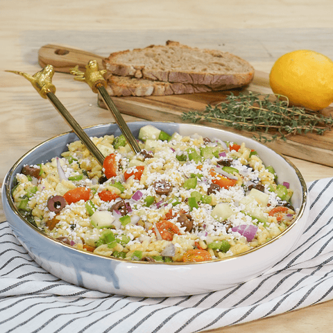 Ensalada mediterránea con pasta de orzo - Estado Natural