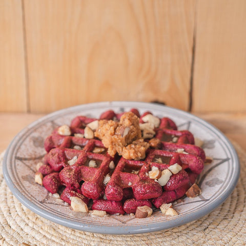Waffles de avena rosas - Estado Natural