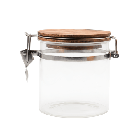 Frasco Hermético con Tapa de Madera 500 ml - Estado Natural