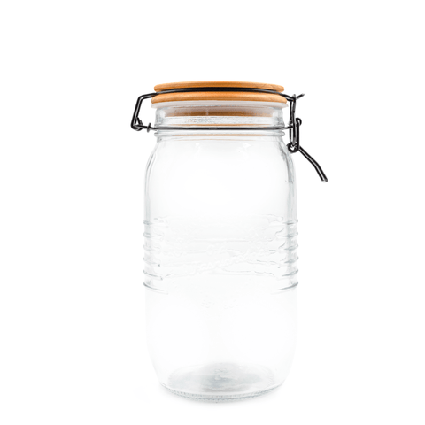 Frasco Hermético Tapa de Bambú 1500 ml - Estado Natural