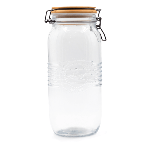 Frasco Hermético Tapa de Bambú 2000 ml - Estado Natural