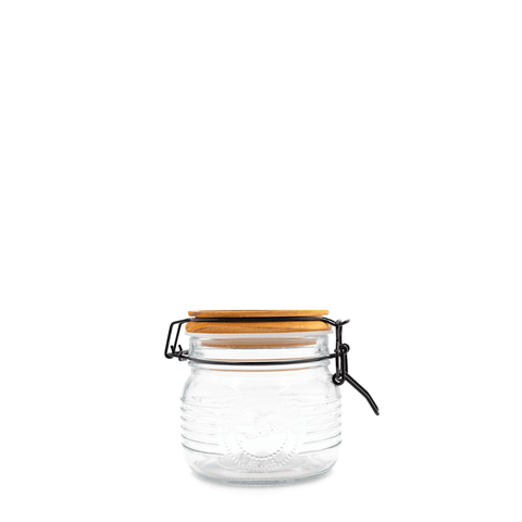 Frasco Hermético Tapa de Bambú 500 ml - Estado Natural