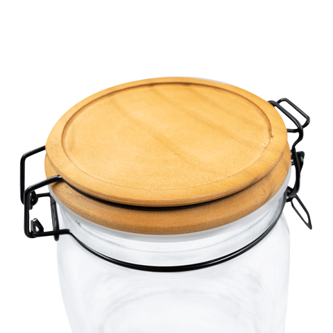 Frasco Hermético Tapa de Bambú 500 ml - Estado Natural