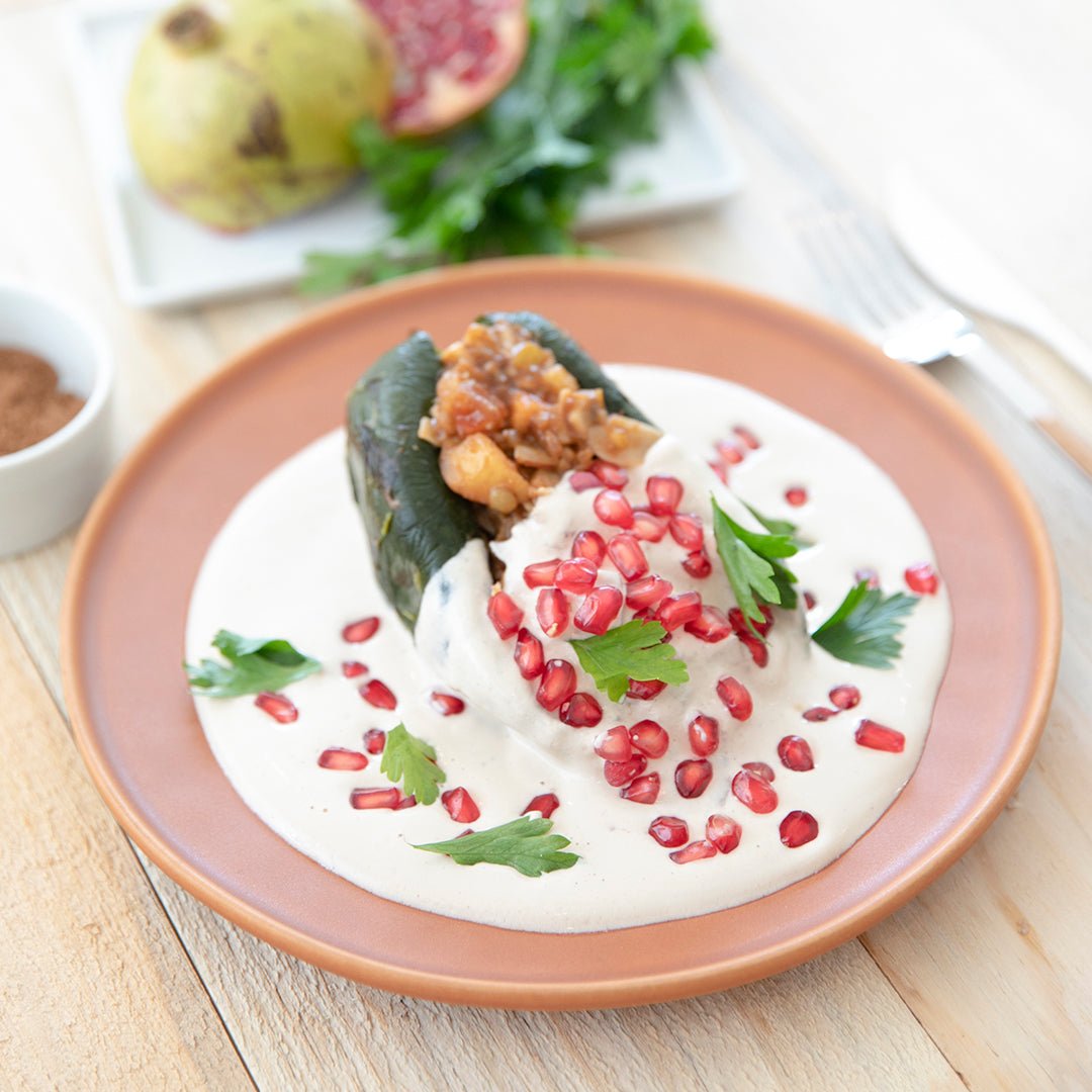 Chiles en nogada med linspicadillo