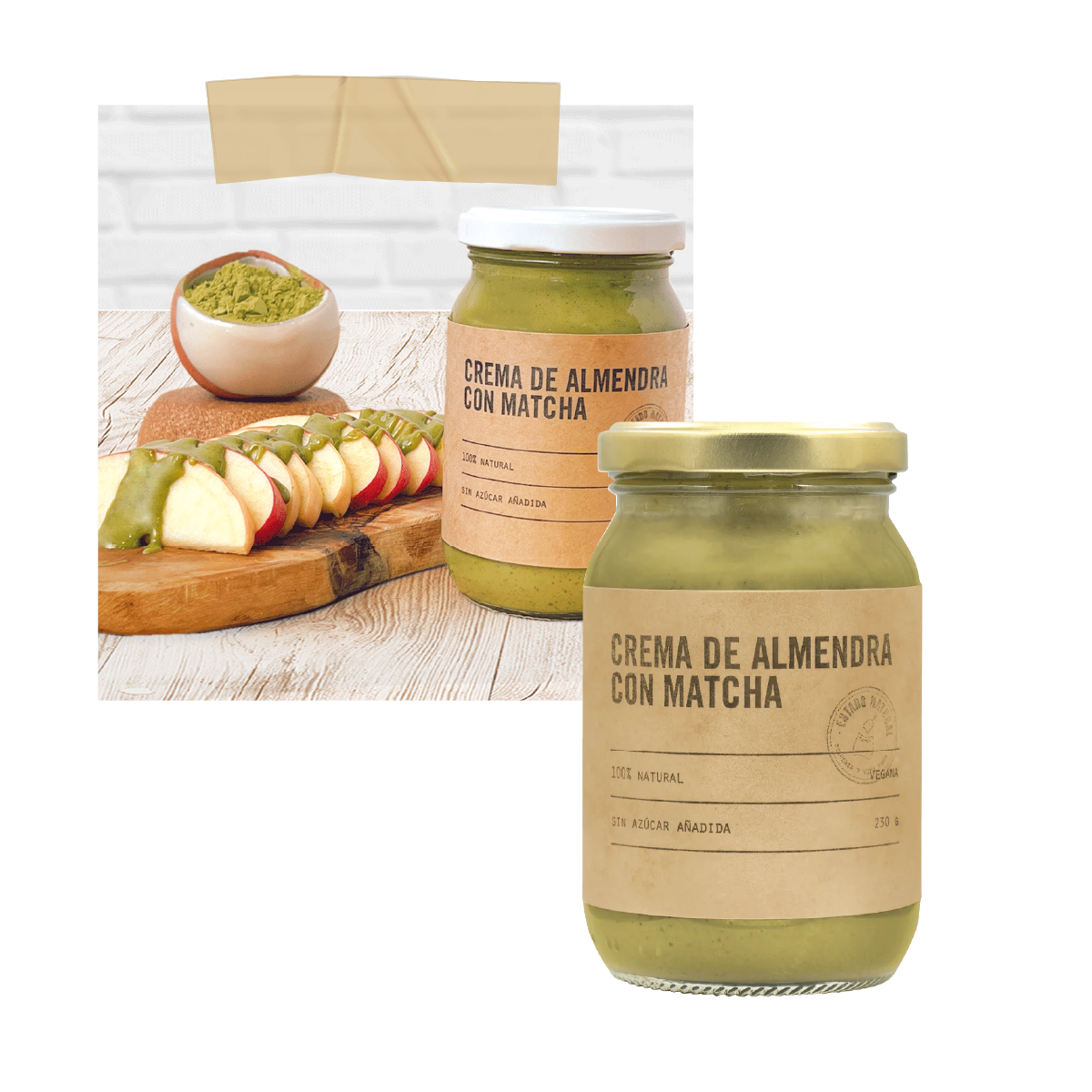 Crema de Almendra con Matcha