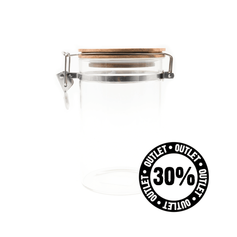Frasco Hermético con Tapa de Madera 900 ml - Estado Natural