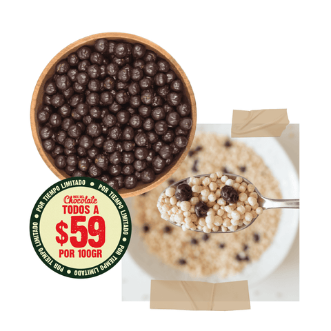 Quinoa inflada con Chocolate sin Azúcar - Estado Natural